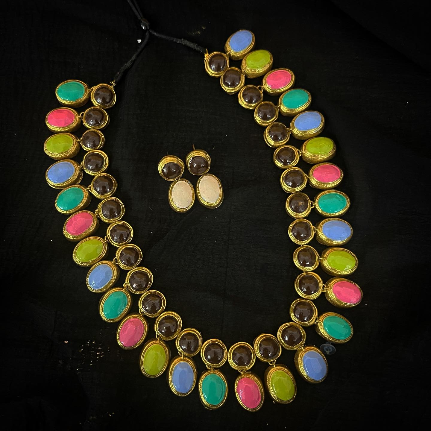 Handmade Terracotta Necklece Set With Earring