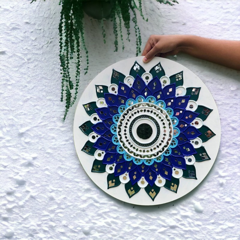 Artbarbypoulomi-Evil eye lippan wall hanging