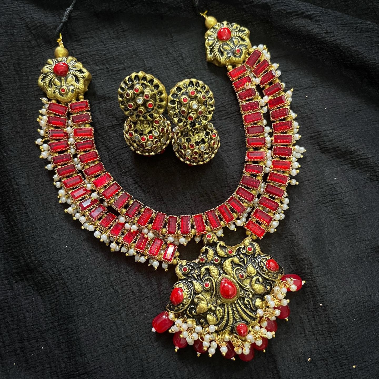 Grand Terracotta Jewlery set with Earring