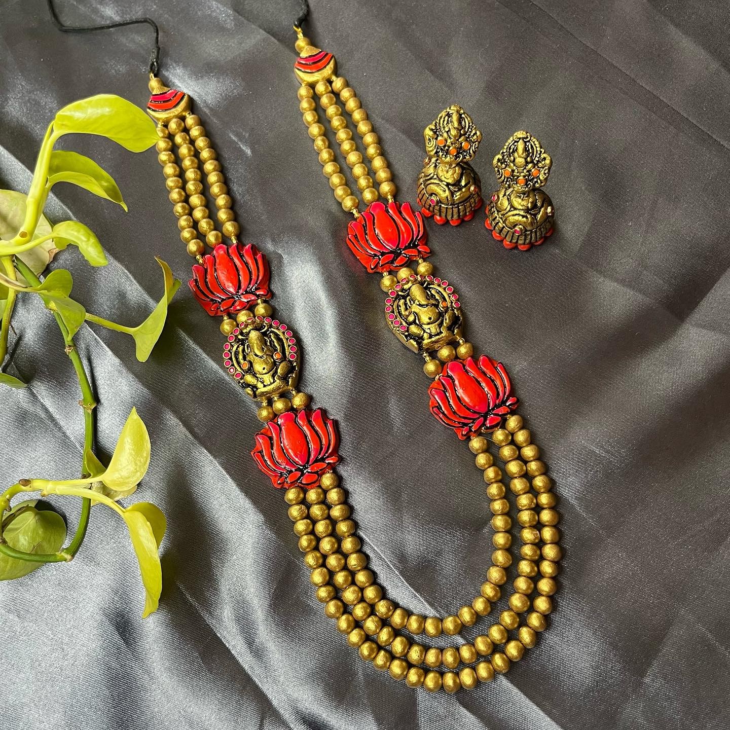 Ganesha Terracotta Neckless with Earring