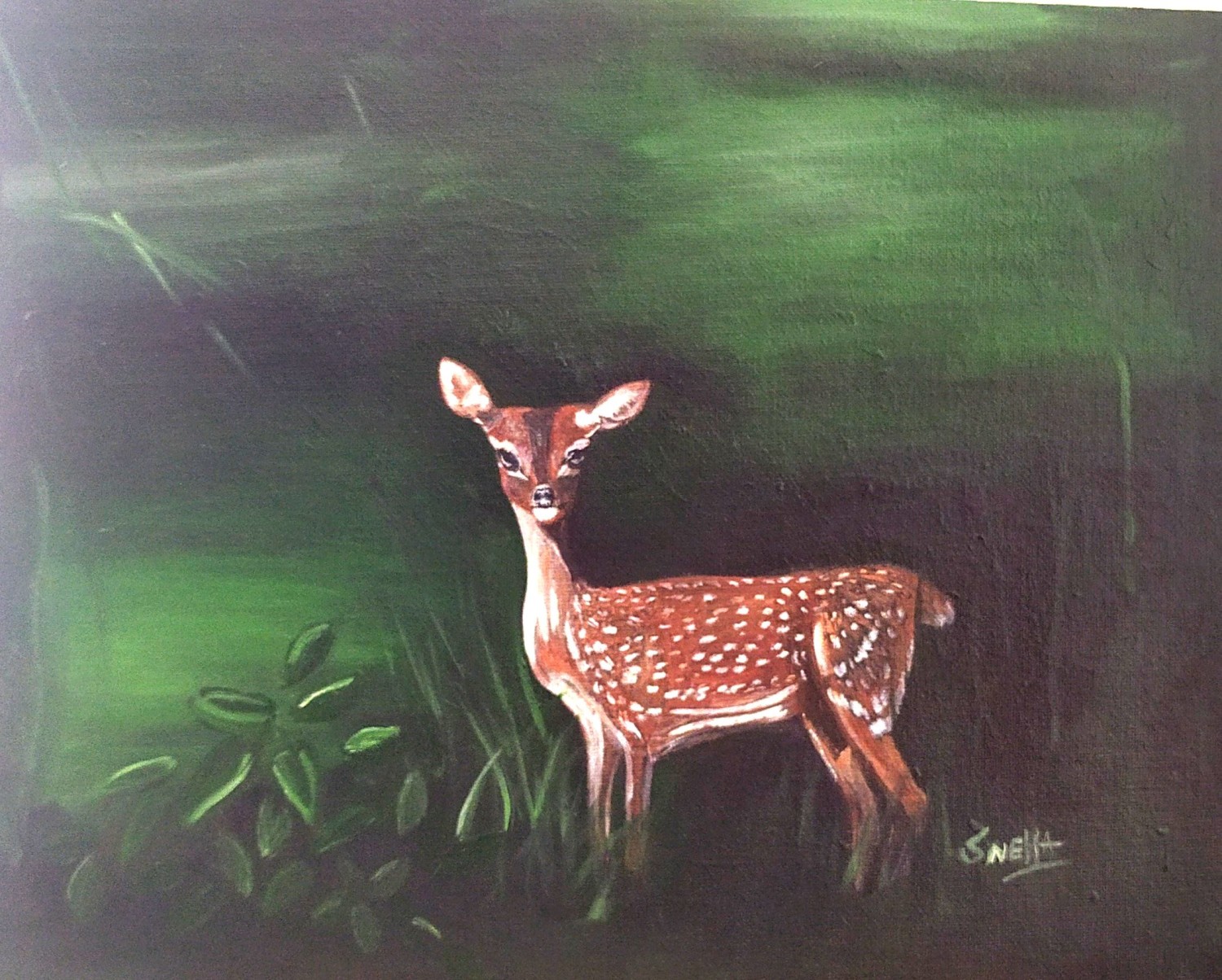 Deer in Deep Forest Artwork