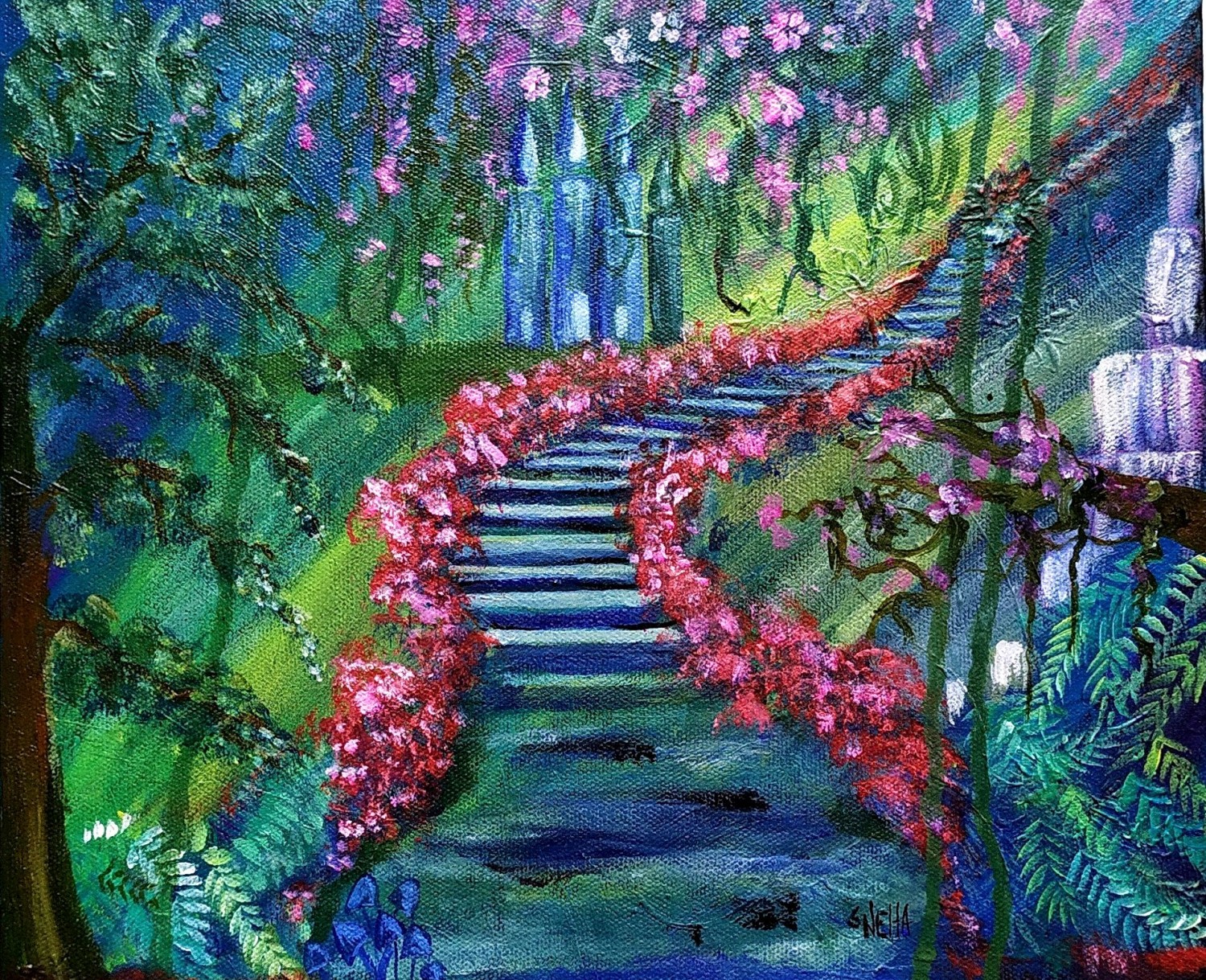 Enchanting Fantasy Eden Garden Paintings by Sneha